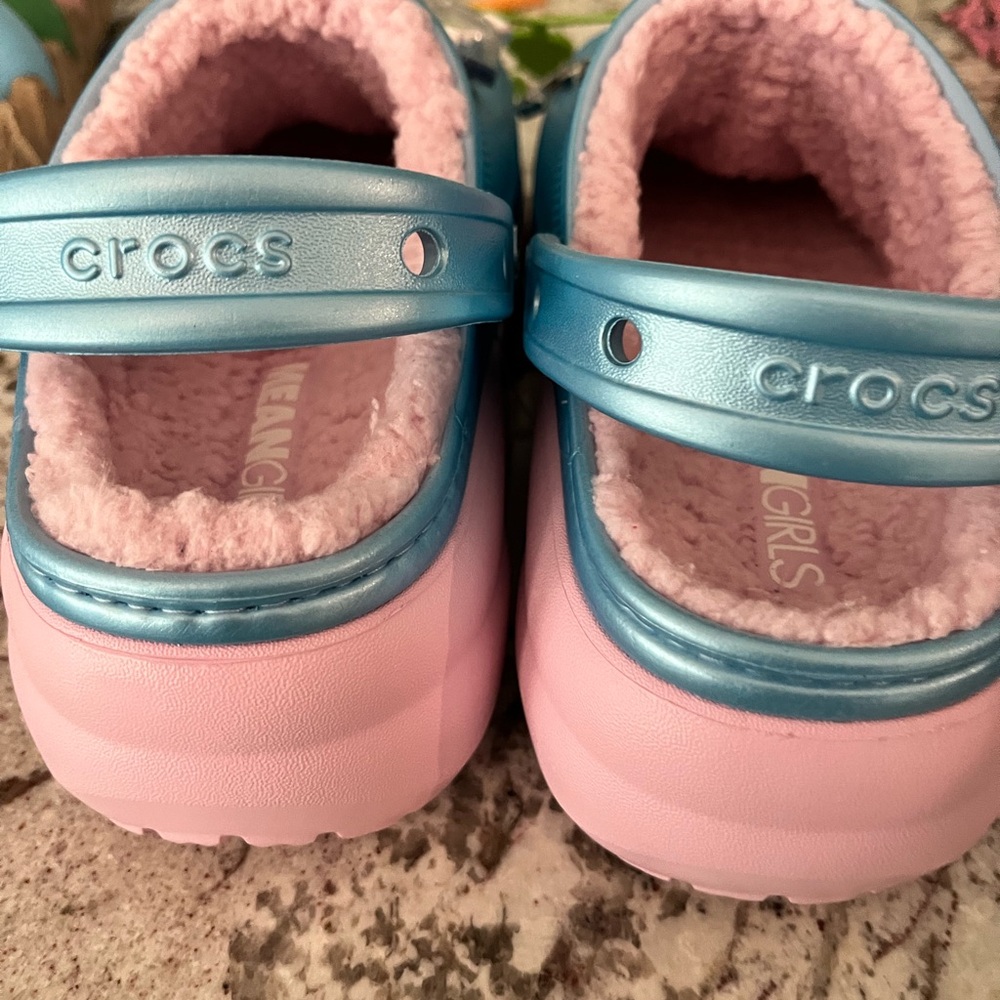 Crocs Women's Mean Girls Classic Platform Clogs Shoes - Blue & Pink - Size 8 - Picture 3 of 8